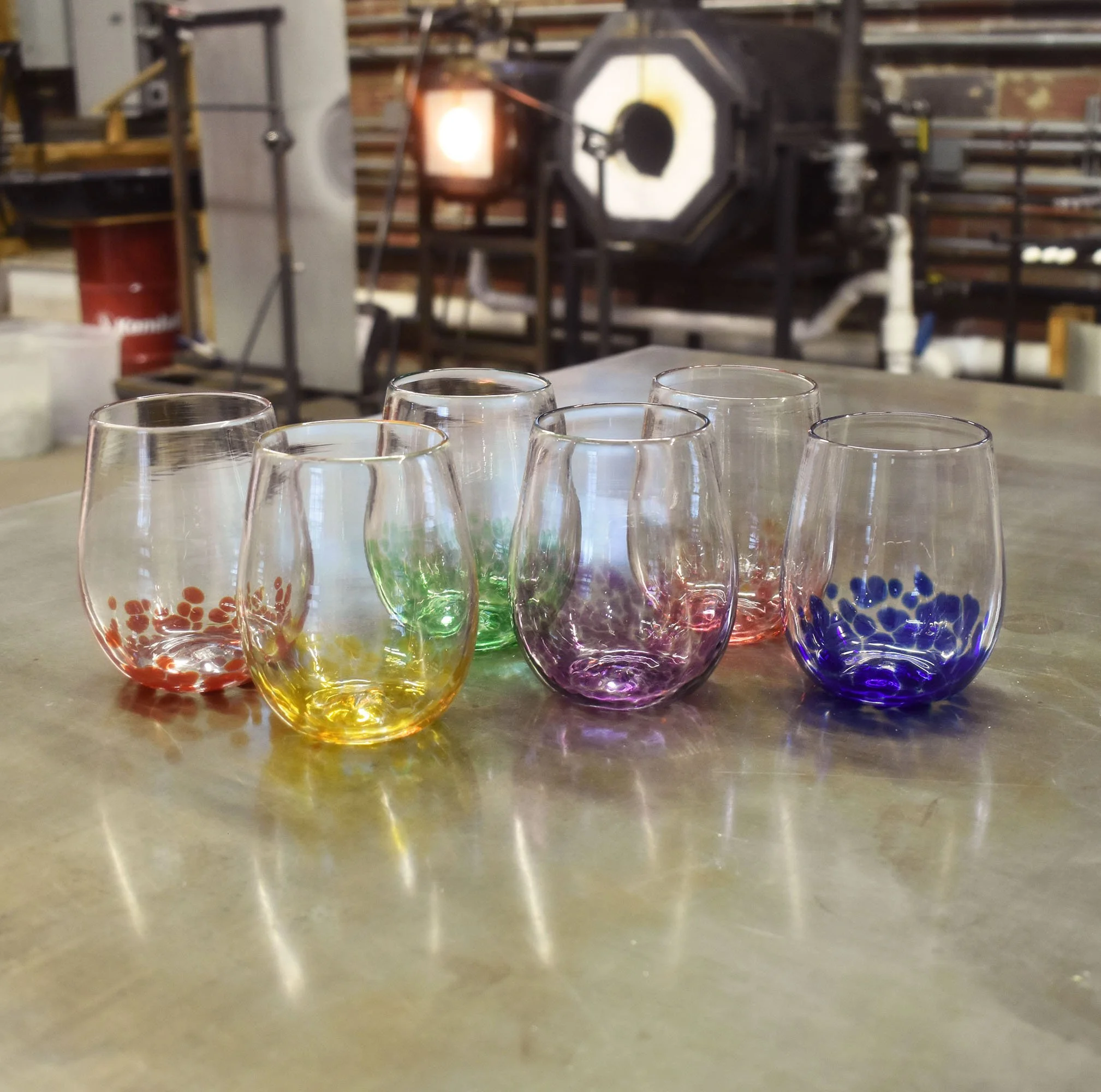 Stemless Wine Glasses - 6 colors — Akron Glass Works